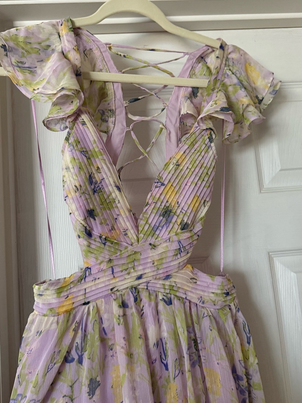 Astr Lavender Floral Maxi Dress with Yellow & Green Accents - Picture 6 of 11